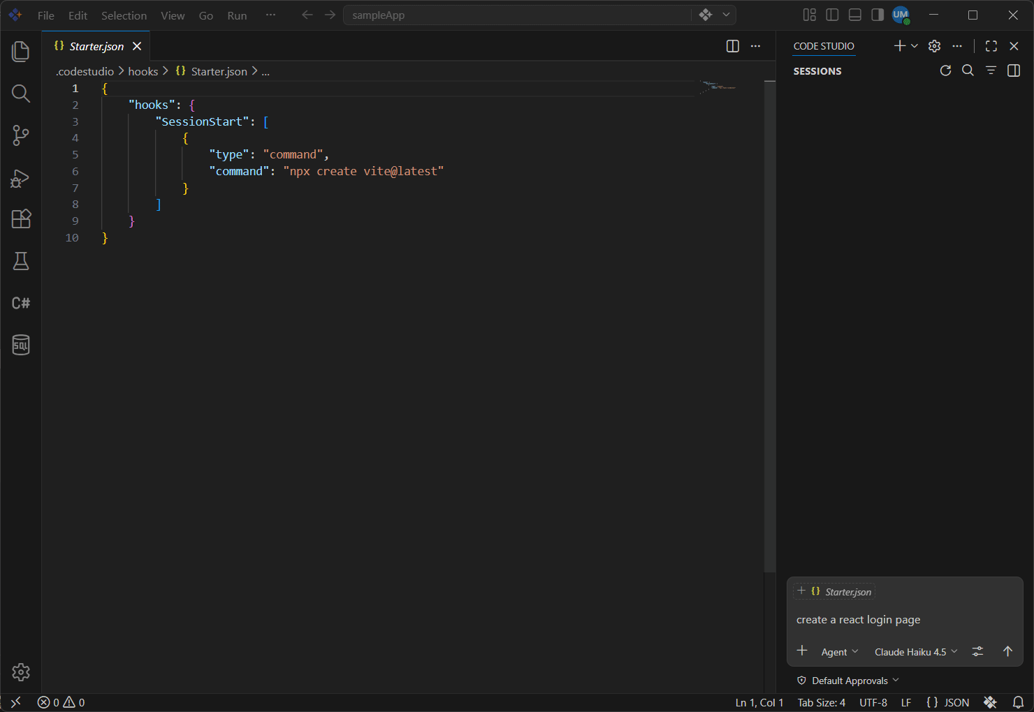 Animated demonstration of creating and configuring a hook in BoldCreate