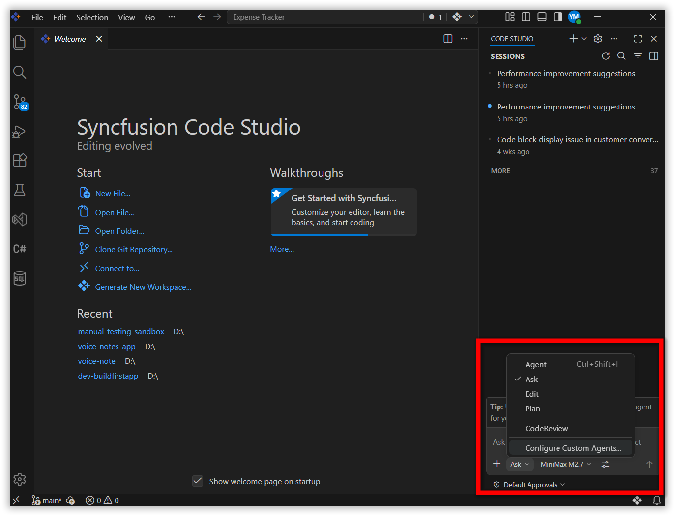 Ask Mode Selection