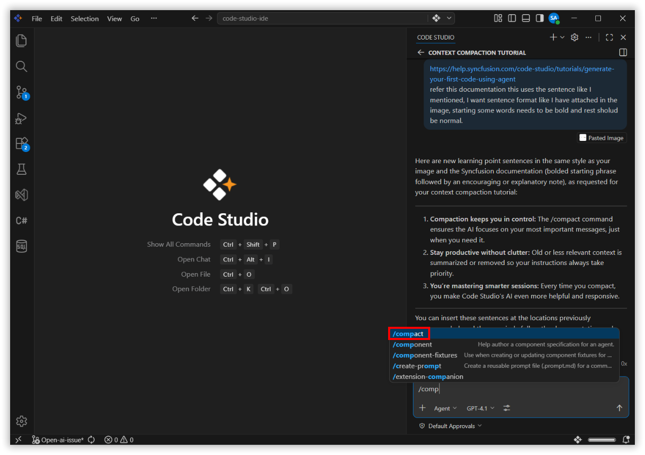 Context Compaction Command