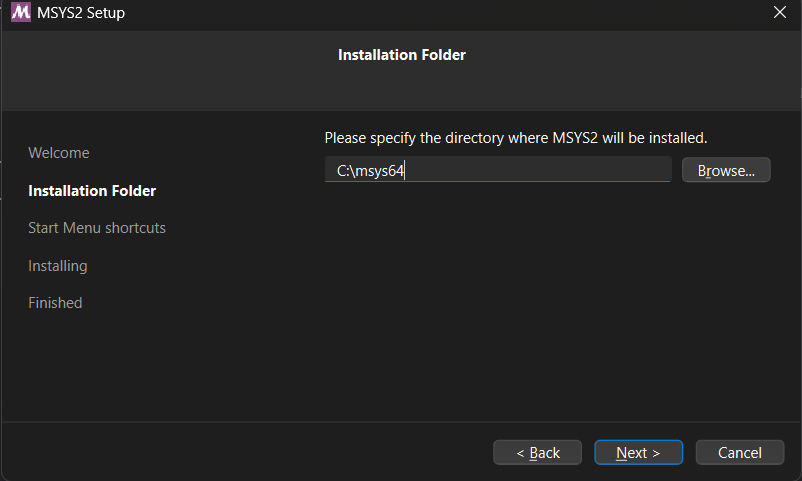 MinGW-w64 installer