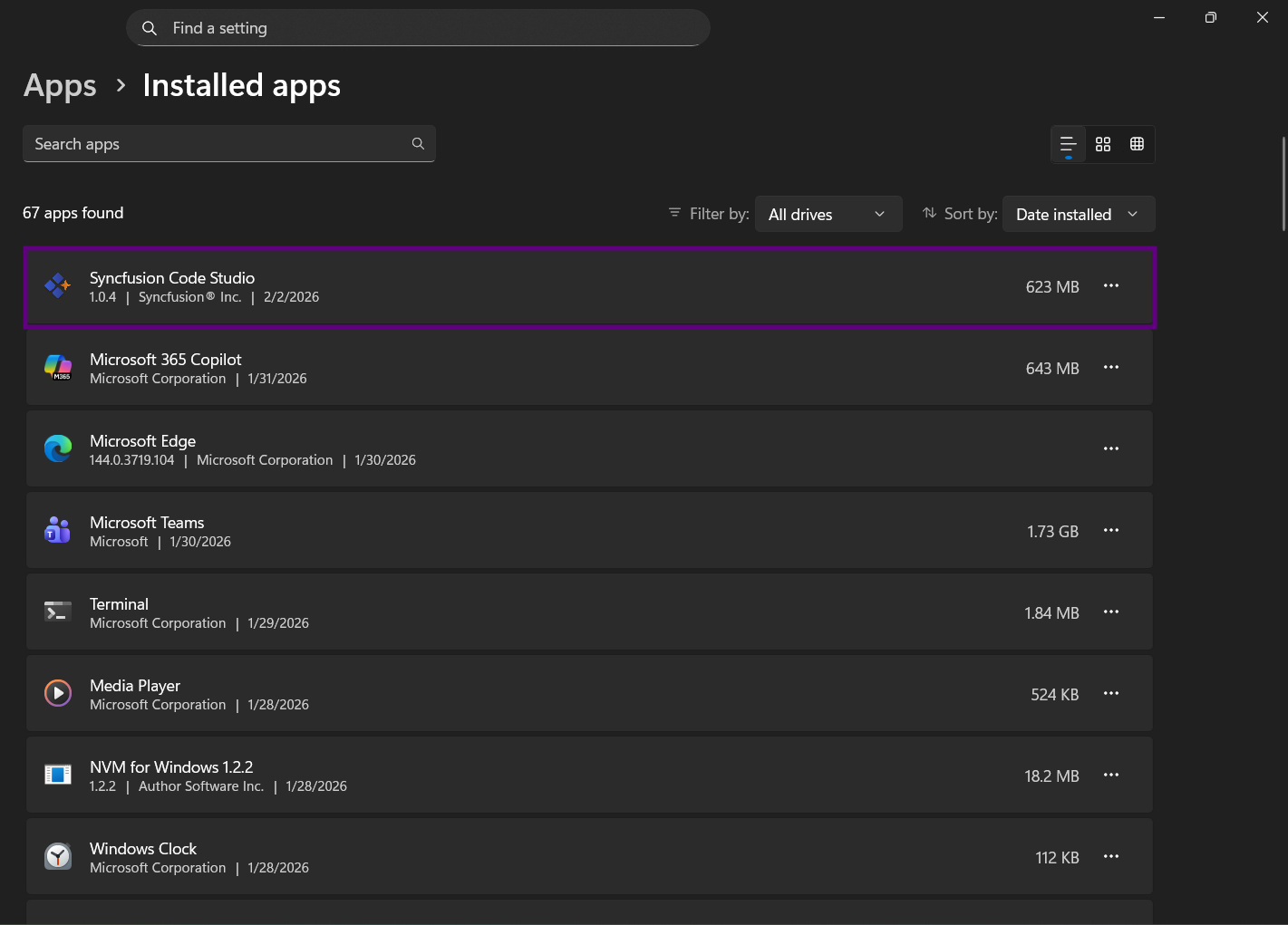 Uninstall BoldCreate from Windows Settings