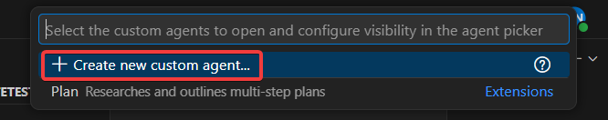 Create New Custom Agent