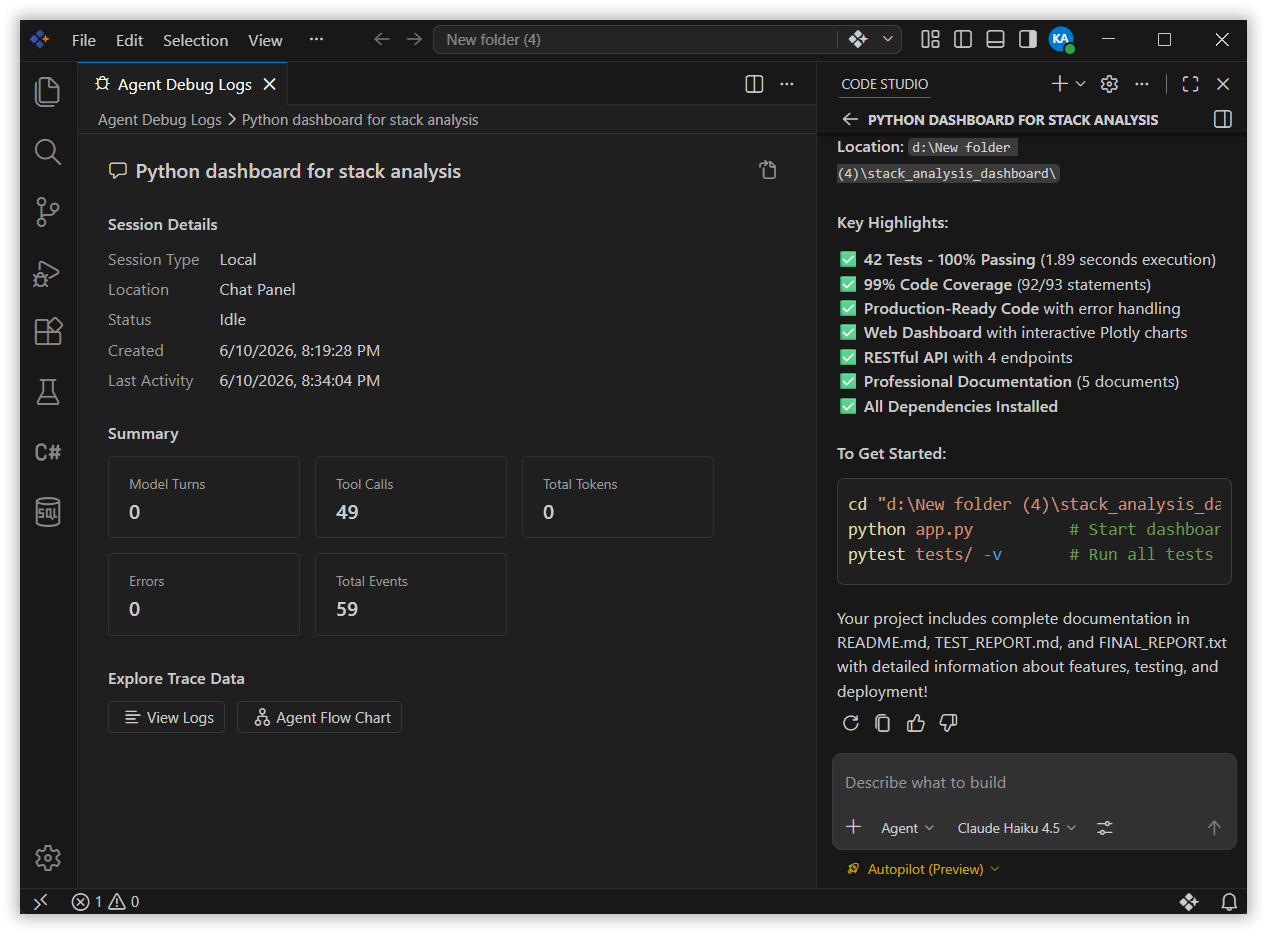 Agent execution and monitoring flow in Autopilot mode
