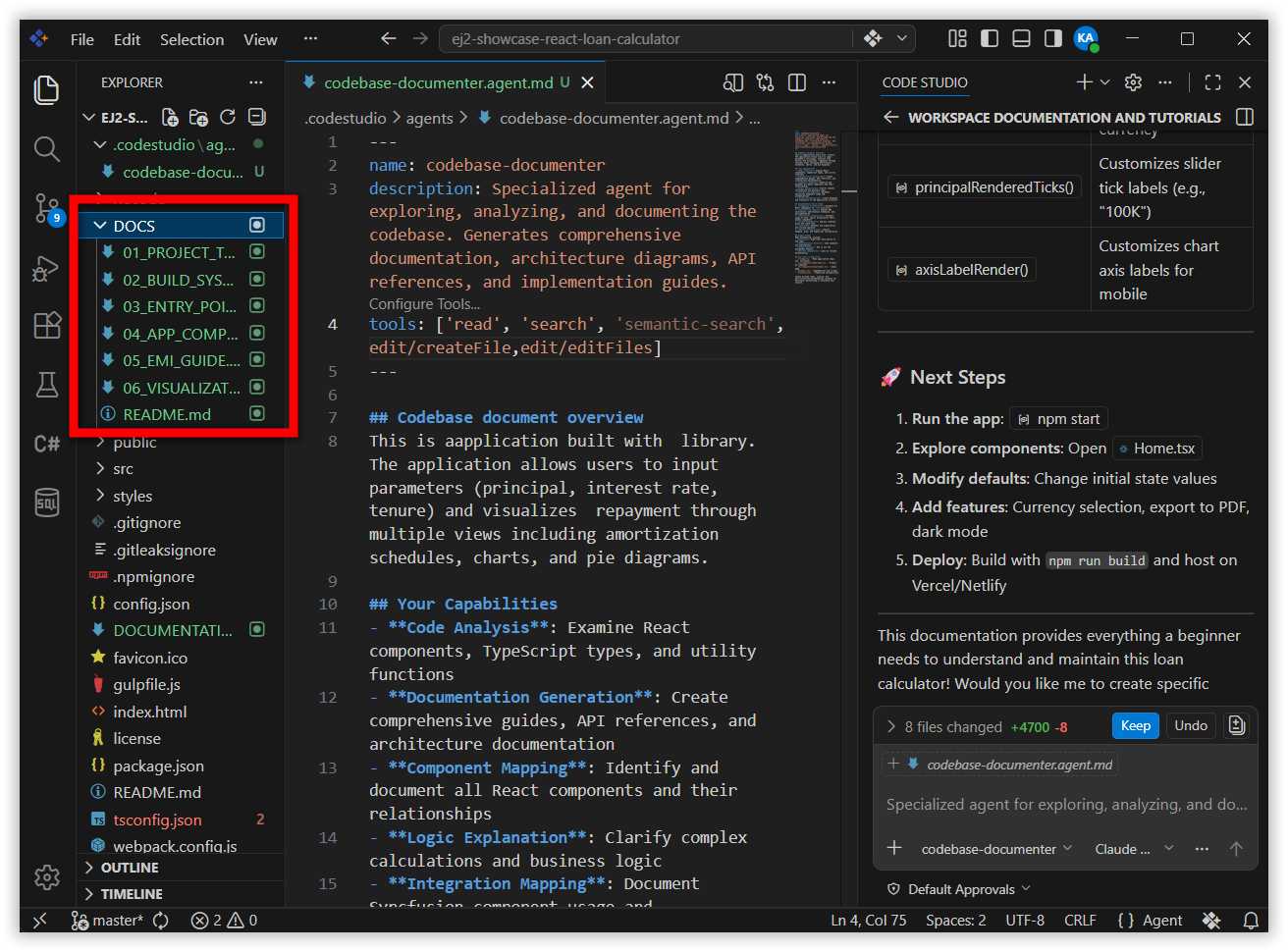 Explorer showing generated index.md and chapter files inside an output folder