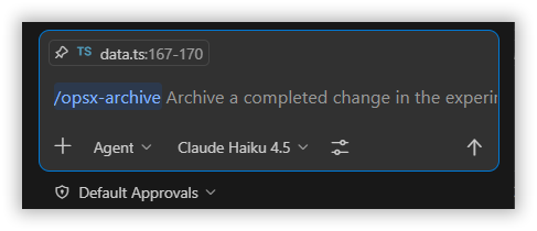 Running the archive command to finalize and organize completed work